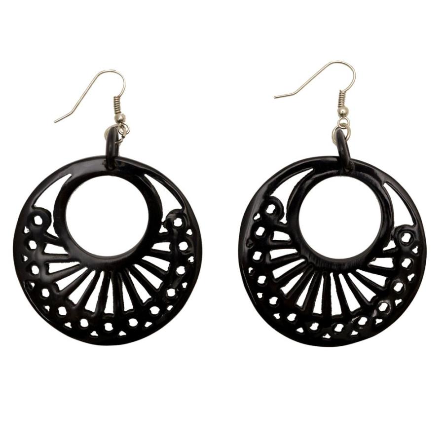 ピアス ブラック 揺れる キャトルホーン アジアン エスニック モダン バリ雑貨 透し彫り風 大人 おしゃれ vn50360 | ブランド登録なし | 16