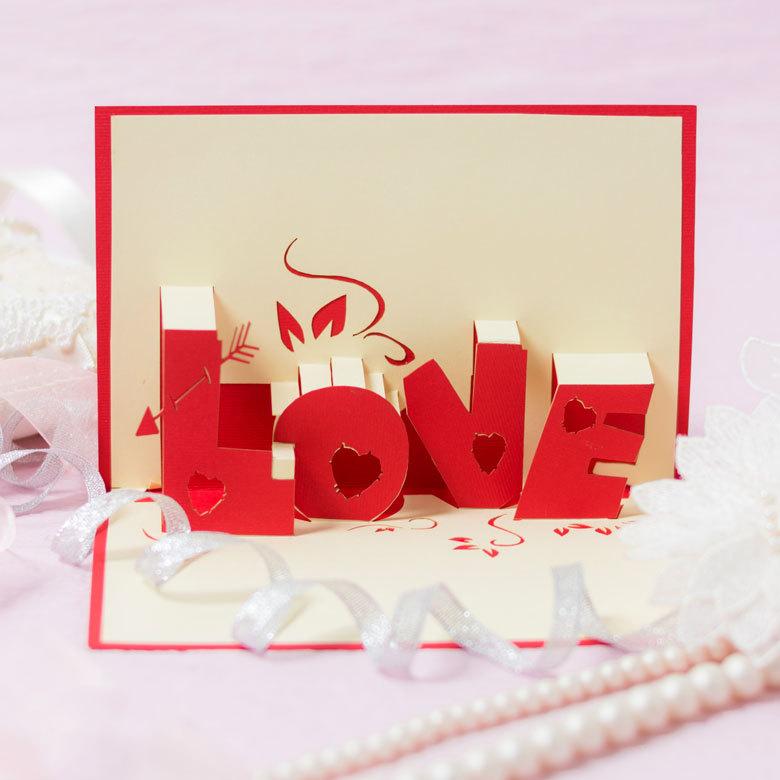 メール便対応 ポップアップ グリーティングカード LOVE 誕生日カード バースデーカード 立体 飛び出す お祝い 雑貨 文具 vn50472 |  | 01