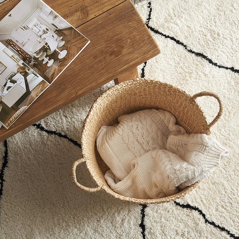 バスケット かご 安い 収納 おしゃれ ハンドル付き かごバスケット 取っ手 収納バスケット カゴ 籠 かごバッグ シーグラス 天然素材 アジア工房 vn50562 | ELEMENTS（インテリア） | 11