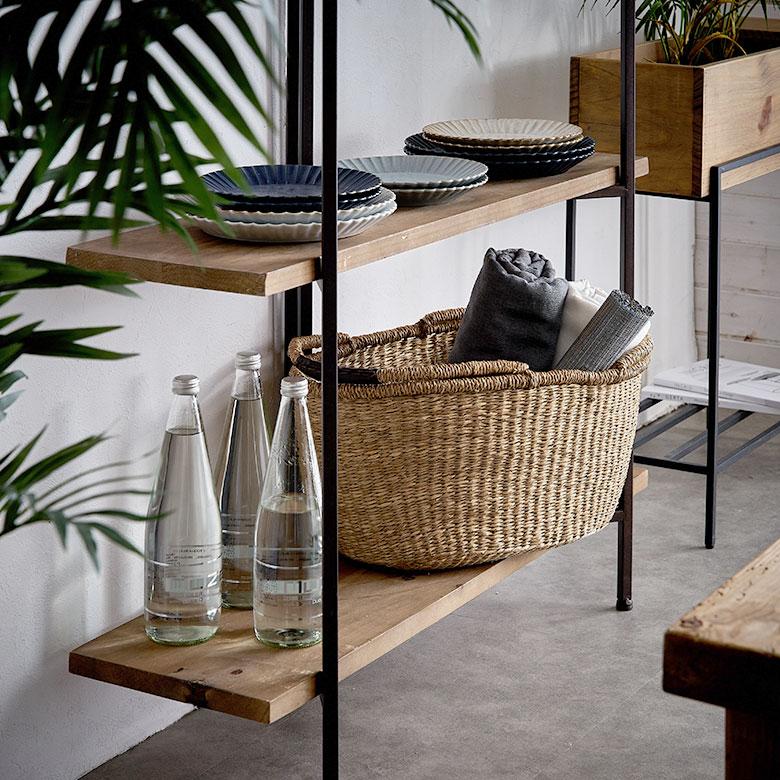 かご バスケット 収納 ハンドル付き おしゃれ 安い 脱衣所 スリッパスタンド 衣類入れ ピクニック レジャー オーバル型 アジア工房 vn50563 | ELEMENTS（インテリア） | 11