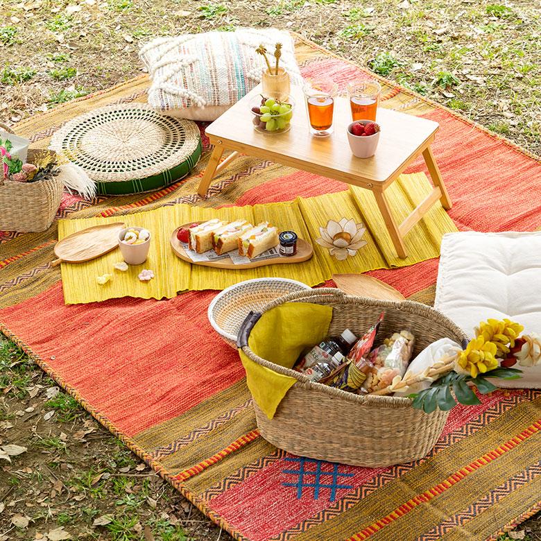 かご バスケット 収納 ハンドル付き おしゃれ 安い 脱衣所 スリッパスタンド 衣類入れ ピクニック レジャー オーバル型 アジア工房 vn50563 | ELEMENTS（インテリア） | 12