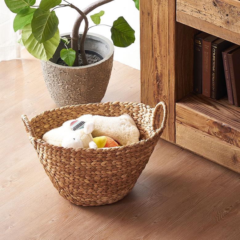 バスケット かご 収納 取っ手付き おしゃれ ブランケット 衣類入れ カゴ 籠 ランドリーバスケット ナチュラル ウォーターヒヤシンス 編み アジア工房 vn50564 | ELEMENTS（インテリア） | 12