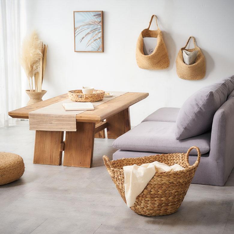 バスケット かご 収納 取っ手付き おしゃれ ブランケット 衣類入れ カゴ 籠 ランドリーバスケット ナチュラル ウォーターヒヤシンス 編み アジア工房 vn50564 | ELEMENTS（インテリア） | 15