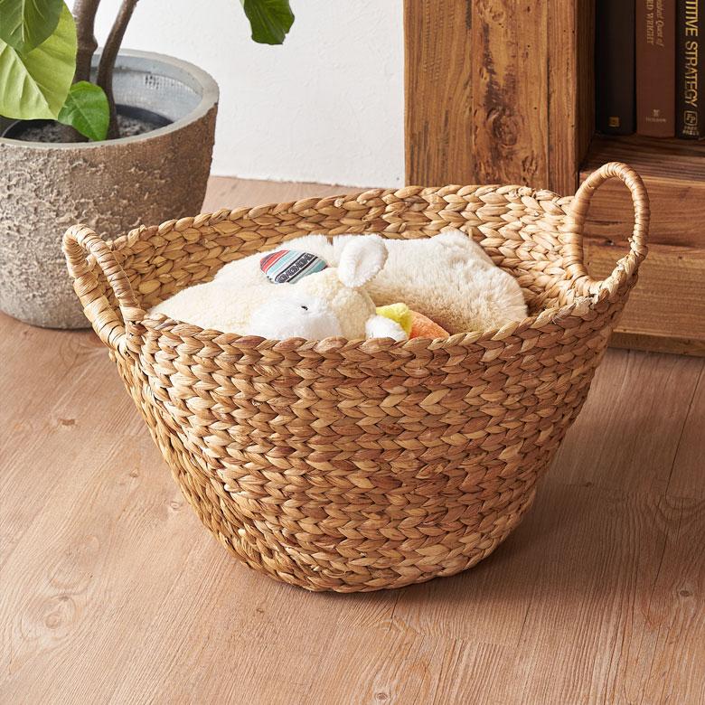 バスケット かご 収納 取っ手付き おしゃれ ブランケット 衣類入れ カゴ 籠 ランドリーバスケット ナチュラル ウォーターヒヤシンス 編み アジア工房 vn50564 | ELEMENTS（インテリア） | 06