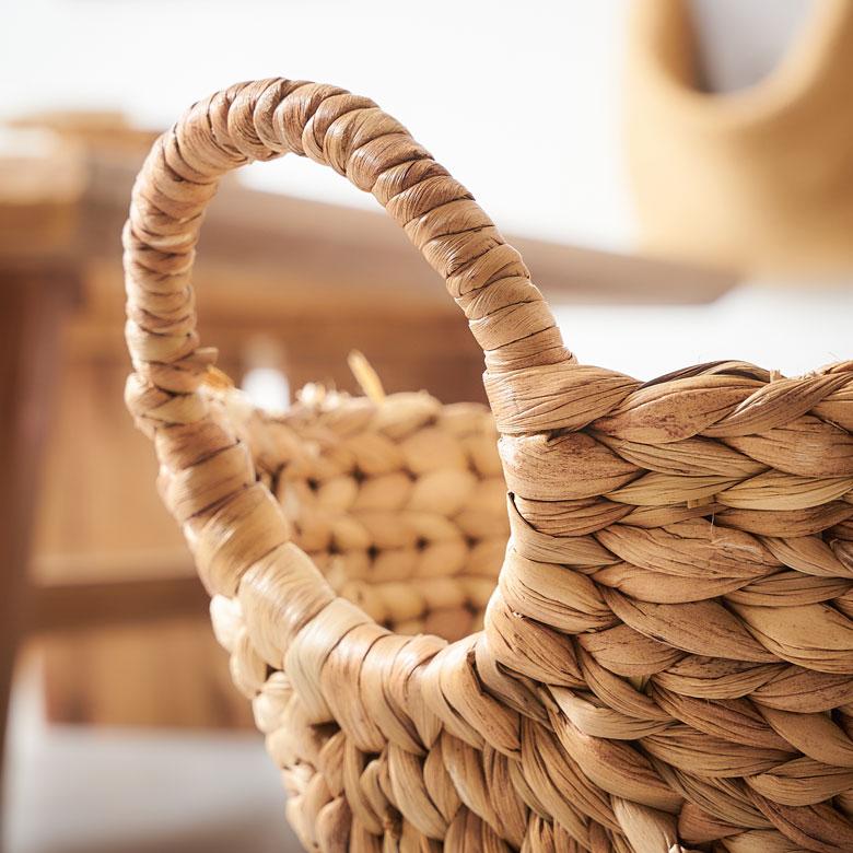 バスケット かご 収納 取っ手付き おしゃれ ブランケット 衣類入れ カゴ 籠 ランドリーバスケット ナチュラル ウォーターヒヤシンス 編み アジア工房 vn50564 | ELEMENTS（インテリア） | 07