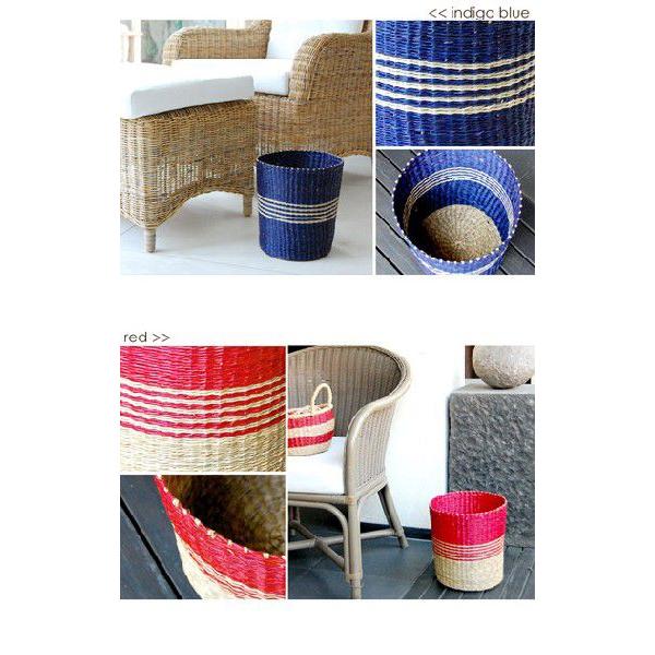 シーグラスで編まれたボーダー柄のアジアンごみ箱 3色展開 vn5056 | ブランド登録なし | 02