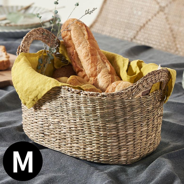 バスケット かご 収納 持ち手付き 取っ手付き 小物入れ 収納BOX キッチン小物 シーグラス ナチュラル Mサイズ vn50577 | ELEMENTS（インテリア）