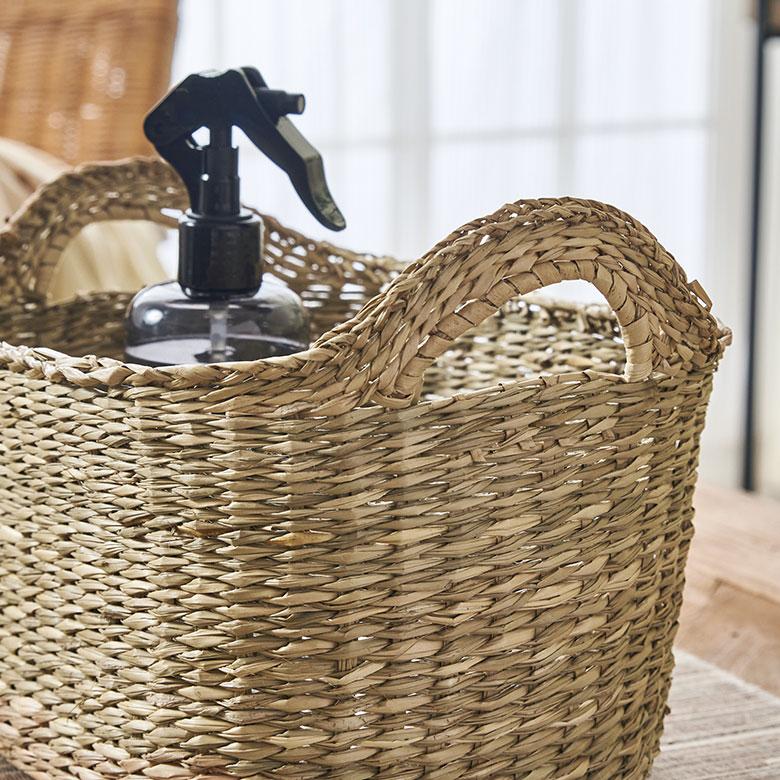 バスケット かご 収納 持ち手付き 取っ手付き 小物入れ 収納BOX キッチン小物 シーグラス ナチュラル Mサイズ vn50577 | ELEMENTS（インテリア） | 10