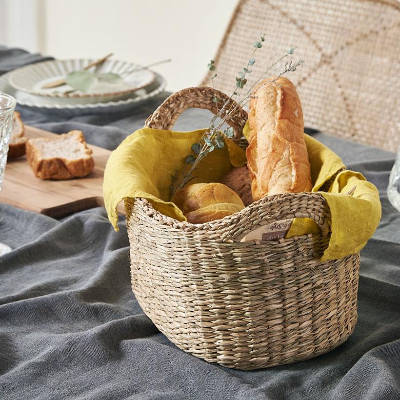 バスケット かご 収納 持ち手付き 取っ手付き 小物入れ 収納BOX キッチン小物 シーグラス ナチュラル Mサイズ vn50577 | ELEMENTS（インテリア） | 12