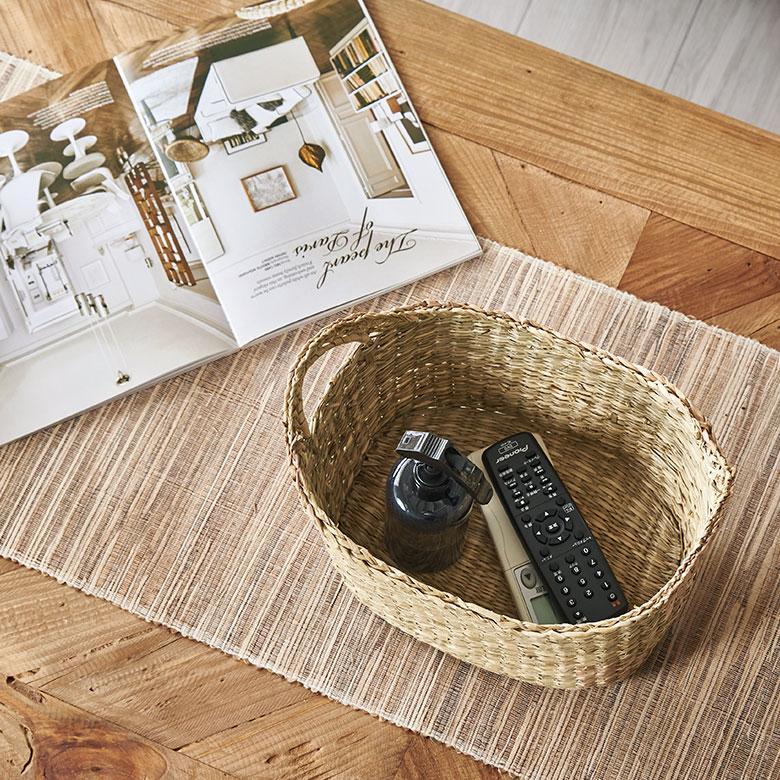 バスケット かご 収納 持ち手付き 取っ手付き 小物入れ 収納BOX キッチン小物 シーグラス ナチュラル Mサイズ vn50577 | ELEMENTS（インテリア） | 09