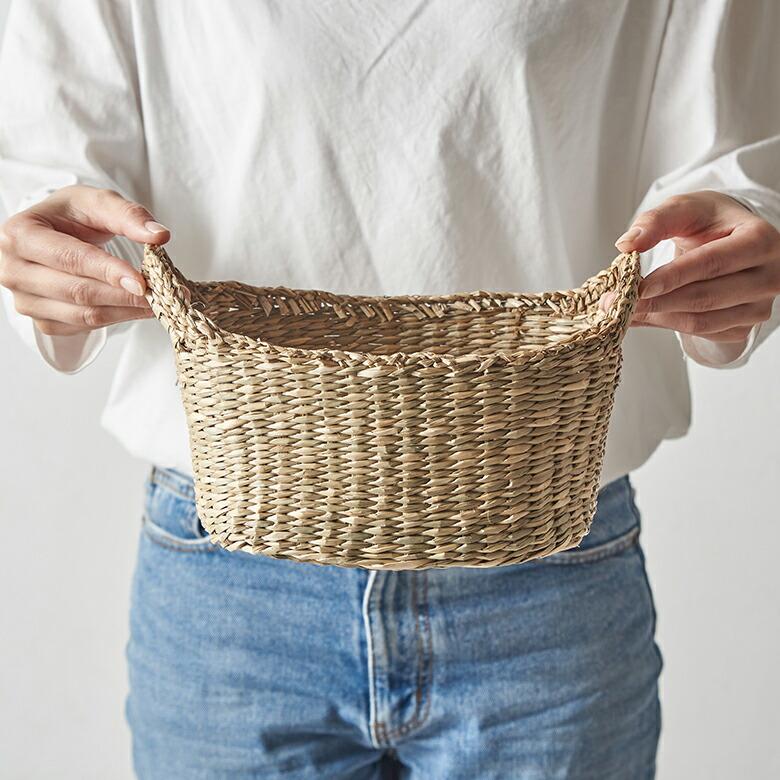 バスケット かご 収納 持ち手付き 取っ手付き 小物入れ 収納BOX キッチン小物 ナチュラル シーグラス Sサイズ vn50578 | ELEMENTS（インテリア） | 14