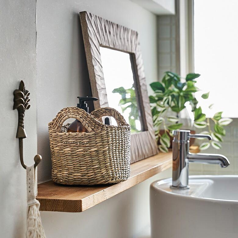 バスケット かご 収納 持ち手付き 取っ手付き 小物入れ 収納BOX キッチン小物 ナチュラル シーグラス Sサイズ vn50578 | ELEMENTS（インテリア） | 09