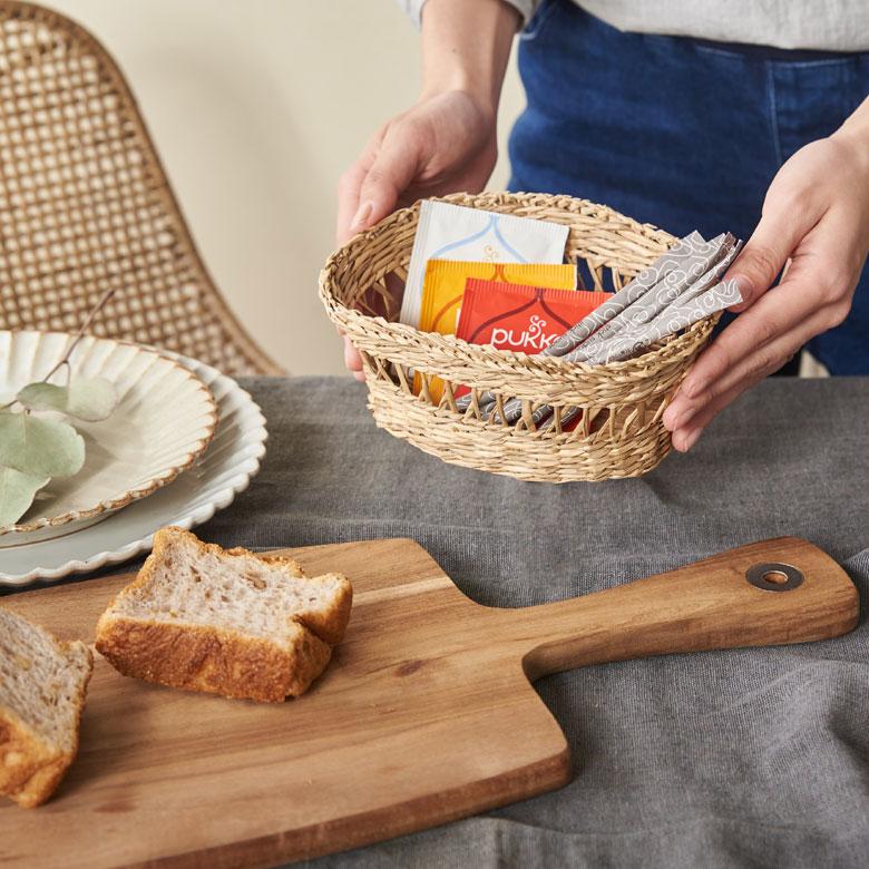 ミニバスケット かご 収納 バスケット 小さい かわいい おしゃれ コンパクト 小物入れ 収納ケース シーグラス ナチュラル アジア工房 vn5057 | ELEMENTS（インテリア） | 05