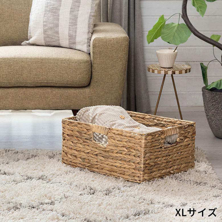 4個セット かご バスケット 持ち手 付き ウォーターヒヤシンス カラー ボックス インナー 収納 ケース 荷物 ナチュラル おしゃれ 北欧 雑貨 西海岸 set-5070 | ELEMENTS（インテリア） | 10