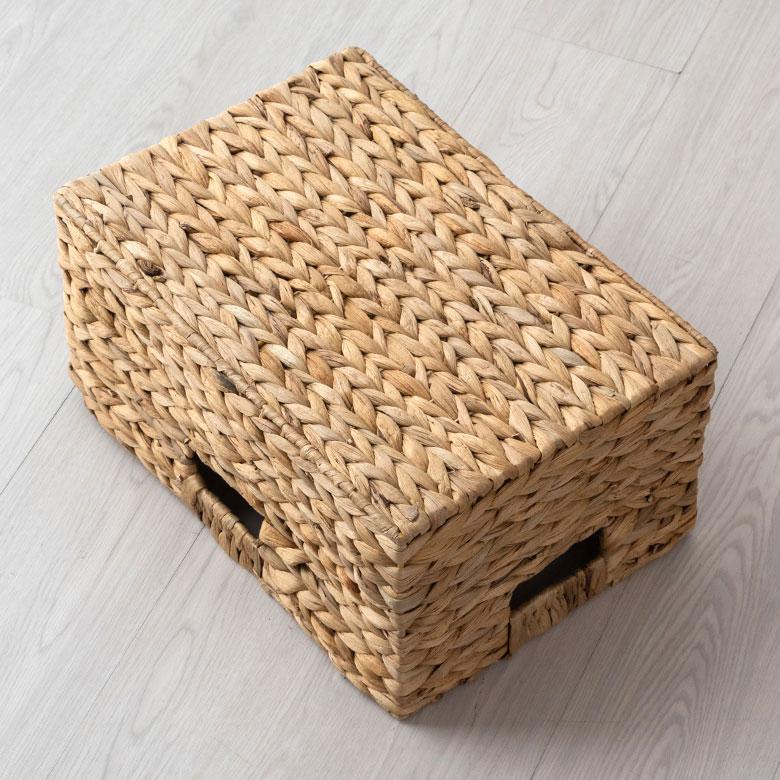 4個セット かご バスケット 持ち手 付き ウォーターヒヤシンス カラー ボックス インナー 収納 ケース 荷物 ナチュラル おしゃれ 北欧 雑貨 西海岸 set-5070 | ELEMENTS（インテリア） | 15