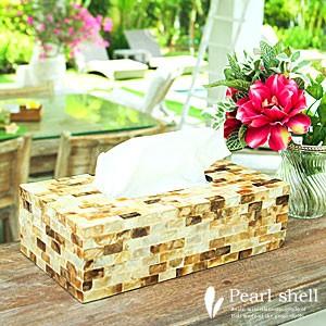 パールシェル製ティッシュケースボックス ゴールド アジア工房 vn50770 | ブランド登録なし