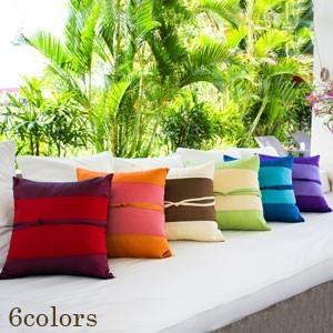 クッションカバー アジアン おしゃれ 40×40cm 光沢 帯付き 正方形 アジアン雑貨 バリ雑貨 モダン リゾート アジア工房 vn50900 | ブランド登録なし