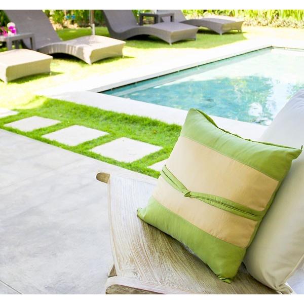 クッションカバー アジアン おしゃれ 40×40cm 光沢 帯付き 正方形 アジアン雑貨 バリ雑貨 モダン リゾート アジア工房 vn50900 | ブランド登録なし | 01