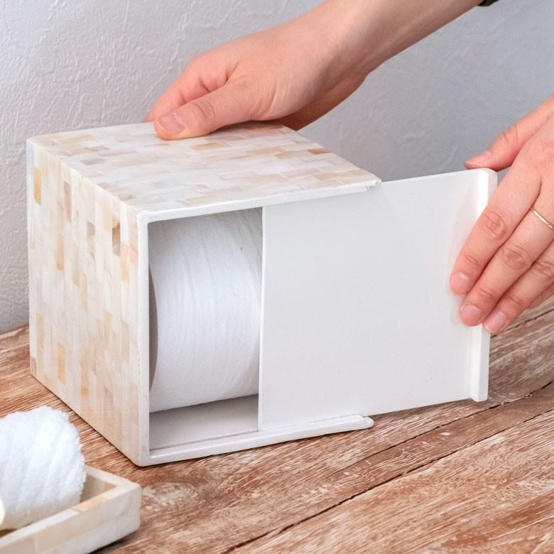 トイレットペーパーホルダー おしゃれ トイレットペーパーケース トイレットペーパーボックス パール シェル 貝殻 リゾート アジア工房 vn51139 | ブランド登録なし | 09
