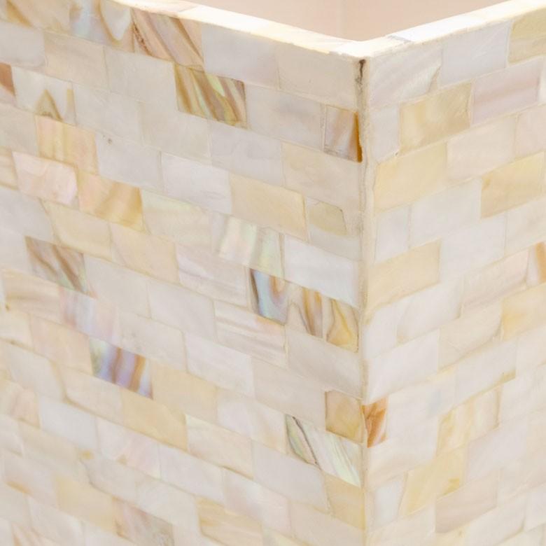 ごみ箱 おしゃれ 台形 ダストボックス ゴミ箱 パール シェル 収納 分別 リビング ダイニング プランターカバー アジア工房 vn5114 | ブランド登録なし | 02