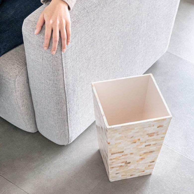 ごみ箱 おしゃれ 台形 ダストボックス ゴミ箱 パール シェル 収納 分別 リビング ダイニング プランターカバー アジア工房 vn5114 | ブランド登録なし | 11