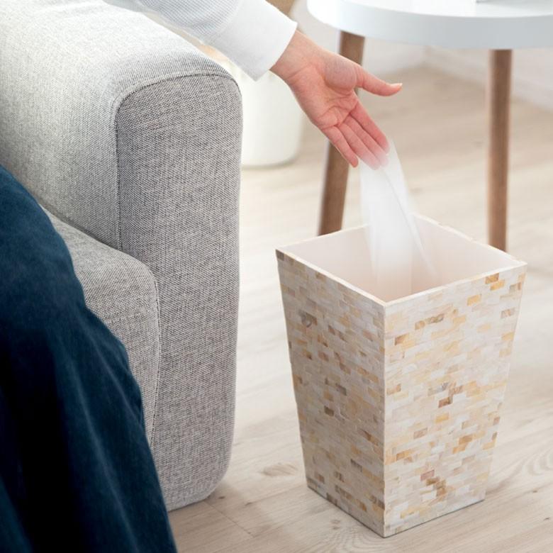 ごみ箱 おしゃれ 台形 ダストボックス ゴミ箱 パール シェル 収納 分別 リビング ダイニング プランターカバー アジア工房 vn5114 | ブランド登録なし | 03