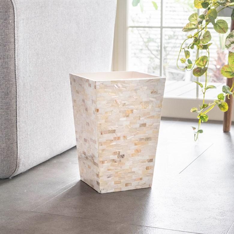 ごみ箱 おしゃれ 台形 ダストボックス ゴミ箱 パール シェル 収納 分別 リビング ダイニング プランターカバー アジア工房 vn5114 | ブランド登録なし | 05