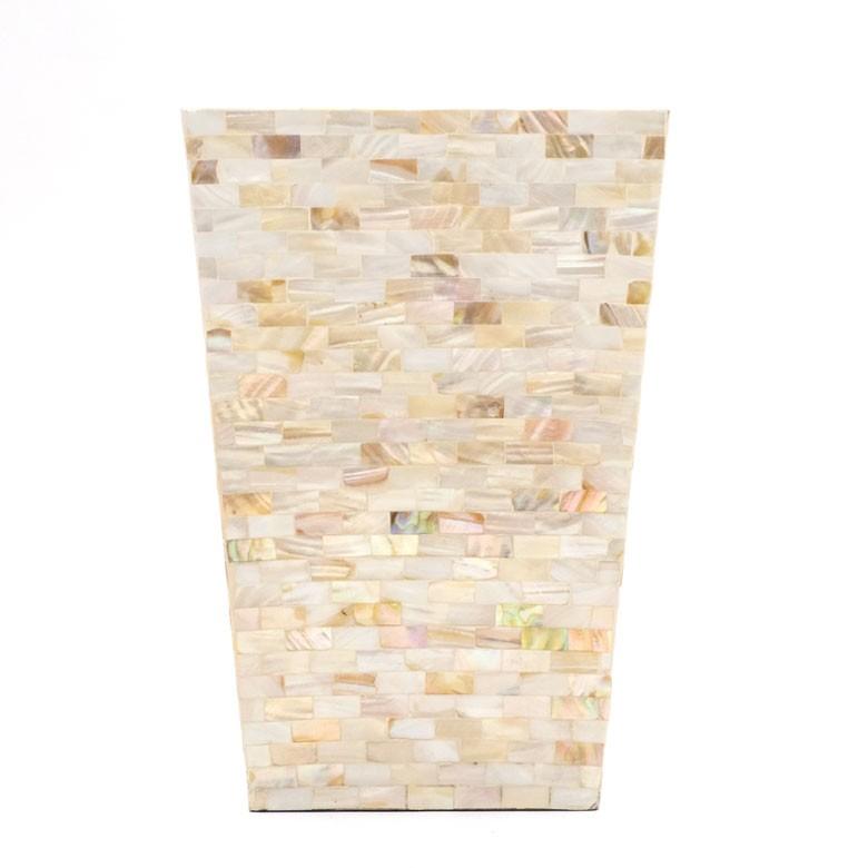 ごみ箱 おしゃれ 台形 ダストボックス ゴミ箱 パール シェル 収納 分別 リビング ダイニング プランターカバー アジア工房 vn5114 | ブランド登録なし | 06