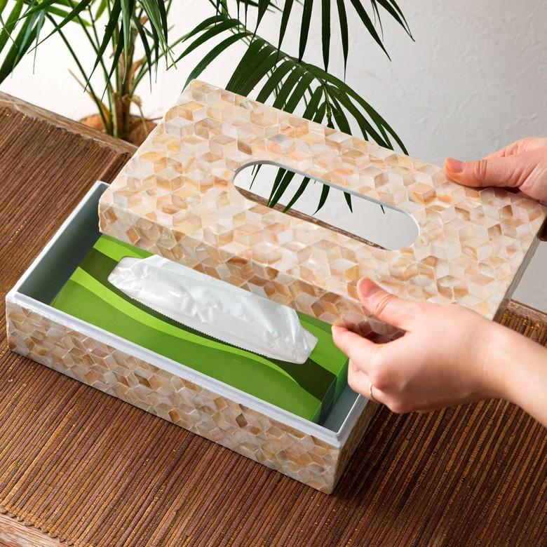 ティッシュケース シェル アジアン おしゃれ ティッシュカバー ティッシュボックス ティッシュホルダー 貝殻 リゾート アジア工房 vn511 | ブランド登録なし | 12