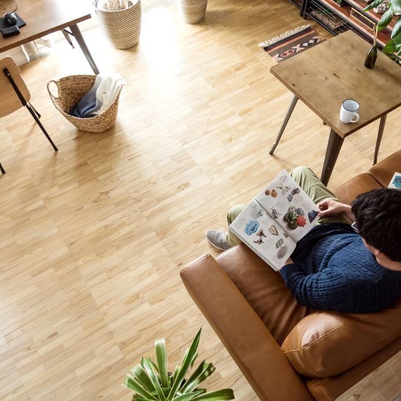 フロアタイル ウッド シート 天然木 フローリング マット カーペット 接着剤不要 置くだけ 木目 傷防止 賃貸 DIY 床材 リフォーム 1枚 トイレ 玄関 wft-30-1pc | ELEMENTS（インテリア） | 18