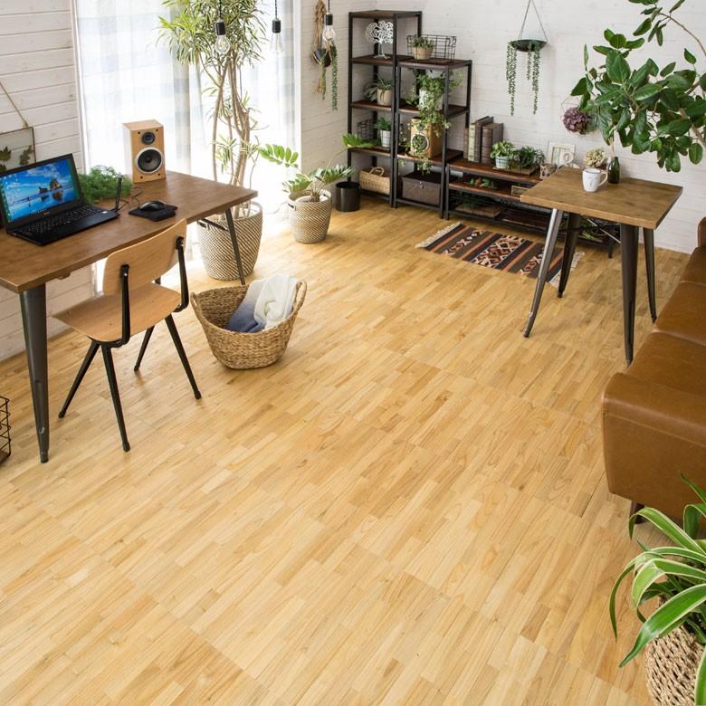 フロアタイル ウッド シート 天然木 フローリング マット カーペット 接着剤不要 置くだけ 木目 傷防止 賃貸 DIY 床材 リフォーム 1枚 トイレ 玄関 wft-30-1pc | ELEMENTS（インテリア） | 04