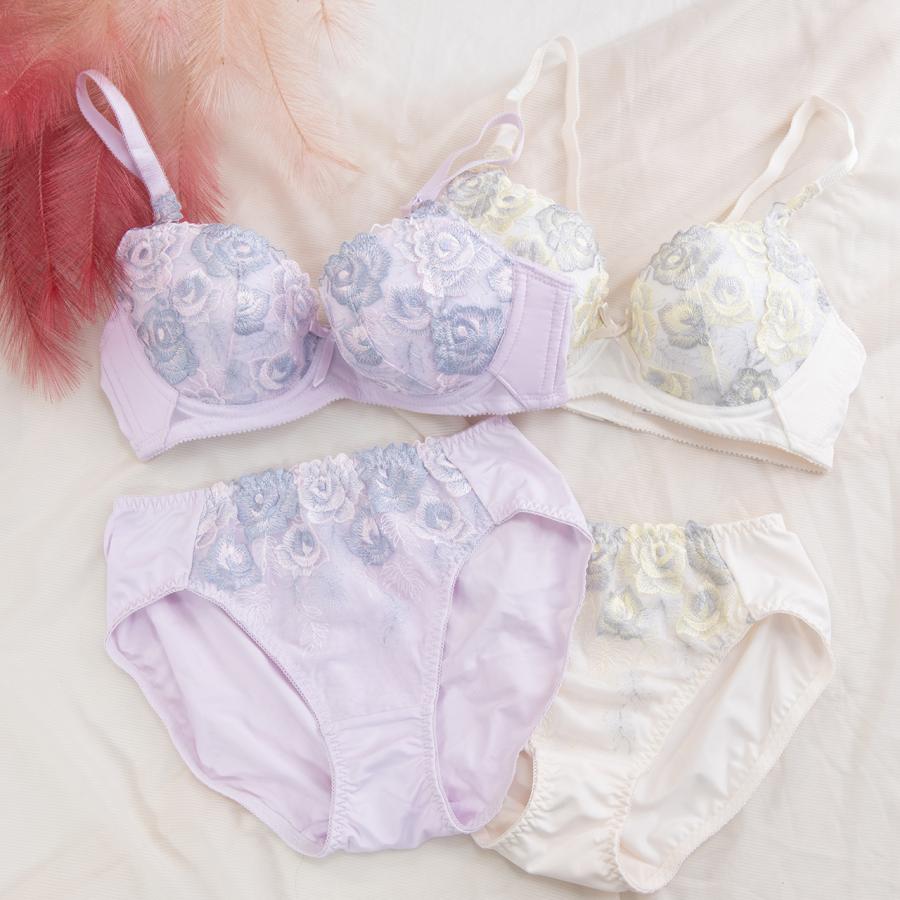 横流れを防止する美胸ブラ ワイヤーブラジャー シャルマン 女性 下着 レディース 脇高 ブラ 単品 花柄 レースランジェリー ブラジャー エレーヌ elene 爆買 |  | 09