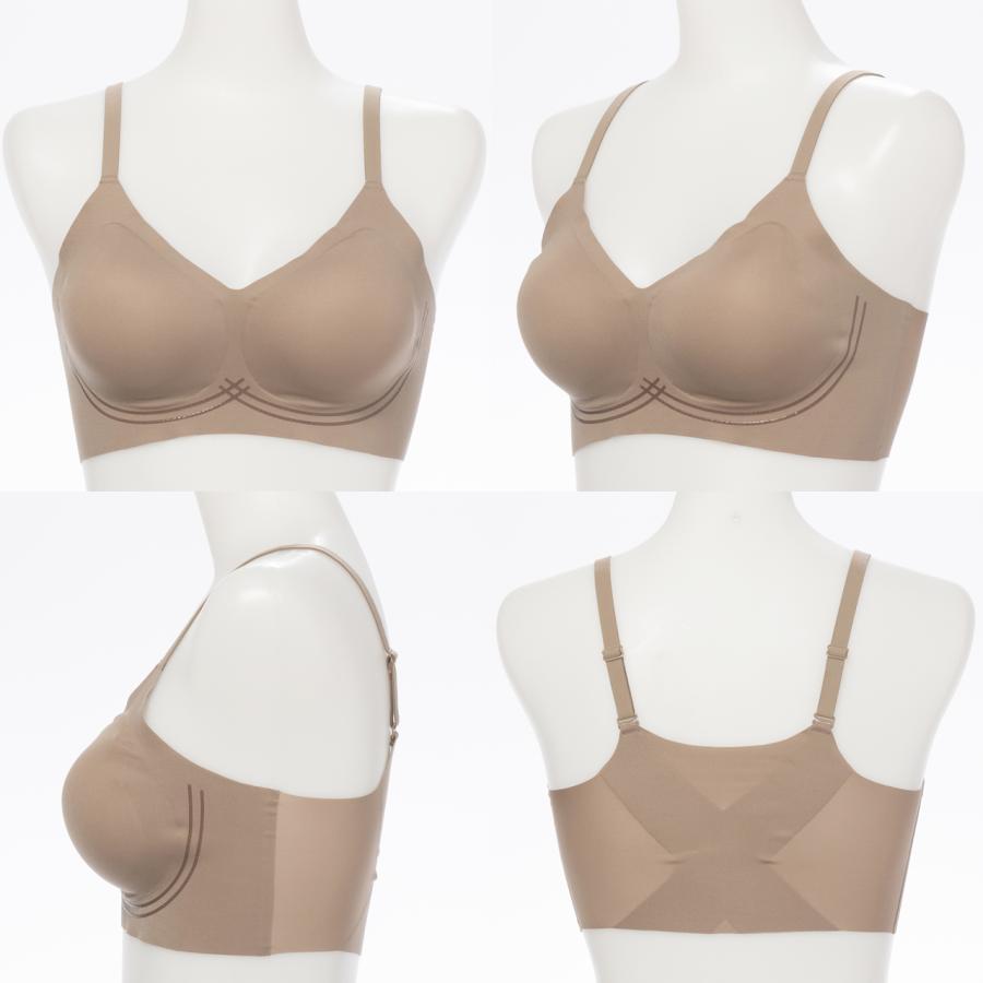 シームレスブラ ハーフトップブラジャー まるで無感覚 エアドリームプラス ノンワイヤー 補整ブラ ブラジャー 無縫製 透けない レディース エレーヌ elene 爆買 |  | 16