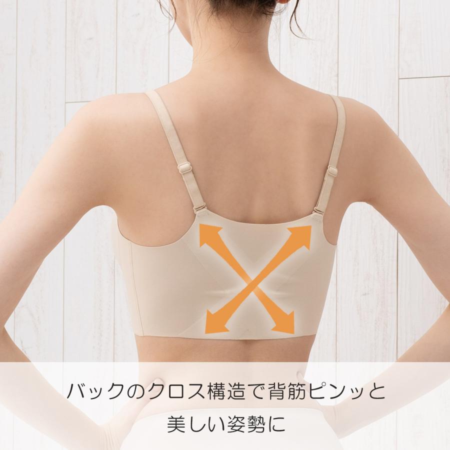 シームレスブラ ハーフトップブラジャー まるで無感覚 エアドリームプラス ノンワイヤー 補整ブラ ブラジャー 無縫製 透けない レディース エレーヌ elene 爆買 |  | 07