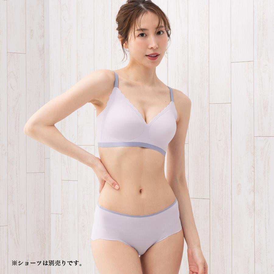 シームレスブラ シームレスフィット バイカラースカラップ ノンワイヤーブラ pofu レディース 下着 女性 ワイヤレス 小さいサイズ エレーヌ elene 爆買 |  | 07