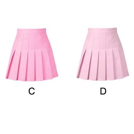 レディース プリーツ スカート 膝上丈 ミニスカート 無地 フレア