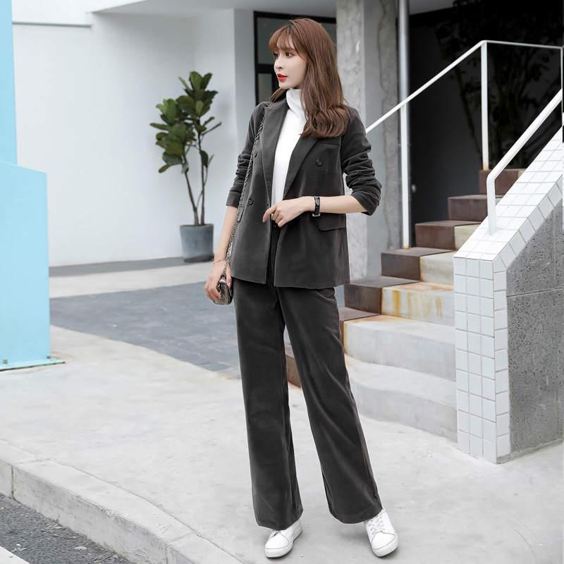 レディース 韓国ファッション 上下2点セット テーラードジャケット パンツ ベルベット ダンススーツ 大人かっこいい 学生 上品 オフィス ブラック 黒 S M L Elekf1922 エルネフジャパン 通販 Yahoo ショッピング
