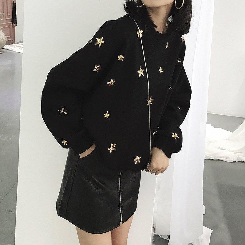 レディース 韓国ファッション スウェット 星柄 ドット スター プルオーバー ボーイッシュ メンズライク オフコーデ Off ゆるめ 秋物 冬物 長袖 トレーナー ト Fusele4766 エルネフジャパン 通販 Yahoo ショッピング