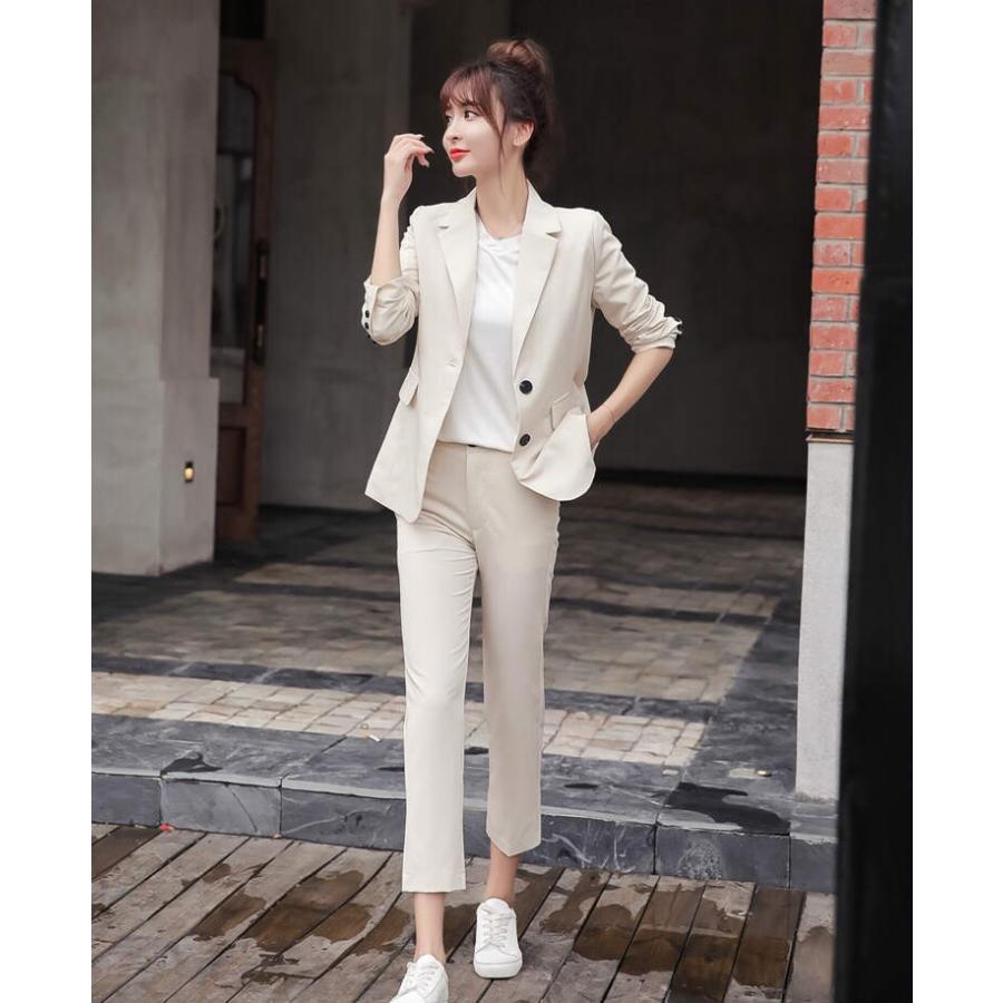レディース セットアップ L M S Xl お出かけ アンクル丈 ジャケット デート パンツ パンツスーツ ホワイト 卒業式 大人可愛い 春秋 無地 送料無料 長袖 いよいよ人気ブランド パンツスーツ