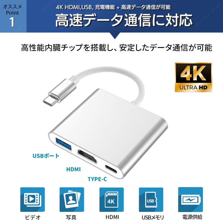 Type-C 変換アダプター HDMI 4K 3in1 変換ケーブル タイプC 任天堂スイッチ Mac Windows 耐久 断線 防止 USB3.0 PD充電 変換器 :FT-098:Elephant-Japan Yahoo!店 - 通販 - Yahoo!ショッピング Type-C 変換アダプター HDMI 4K 3in1 変換ケーブル タイプC 任天堂スイッチ Mac Windows 耐久 断線 防止 USB3.0 PD充電 変換器 :FT-098:Elephant-Japan Yahoo!店 - 通販 - Yahoo!ショッピング