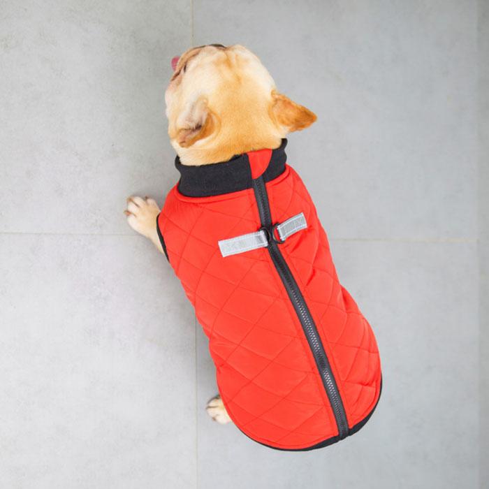 犬服 ペット服 ダウン ベスト リードフック付き 防寒 寒さ対策 冬