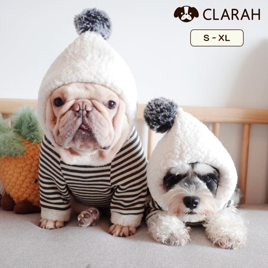 ドッグウェア パーカー もこもこ 犬服 ボーダー フレブル 犬用 フード付き 帽子付き ボーダー 小さいサイズ 大きいサイズ 秋 冬 裏起毛 ネコポス送料無料 Dt Clarah 通販 Yahoo ショッピング