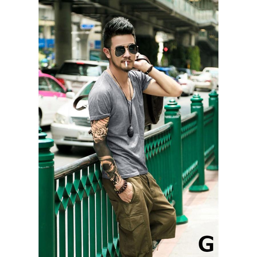 メンズ Tシャツ タンクトップ タトゥーアームカバー タトゥー