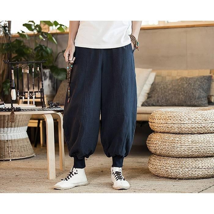 サルエルパンツ ゆったり 綿麻 3色 S-2XL ワイド リネン 24zm984 楽天市場】綿麻 サルエル パンツ ワイド パンツ リネン混 無地