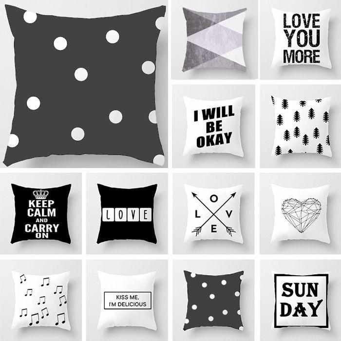 クッションカバー ボーダー モード モノトーン ドット ソファ クッション カバー インテリア 模様替え お洒落 オシャレ ネコポス送料無料 Wg Clarah 通販 Yahoo ショッピング