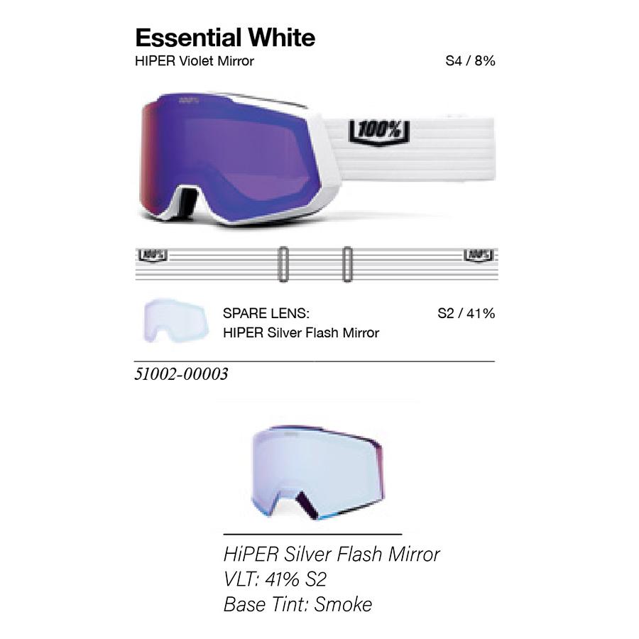 スノーゴーグル 100% ワンハンドレッドパーセント SNOWCRAFT XL スノークラフト アジアンフィット レンズ スノボ スノー ゴーグル 2025-2026冬新作 20%off_6