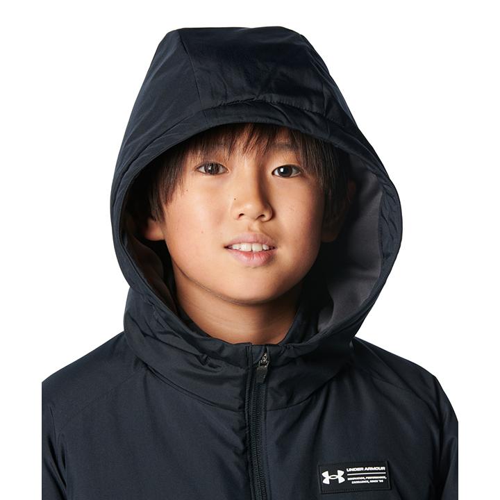 アンダーアーマー ベンチコート YLG ブラック ジュニア ロングコート キッズ UNDER ARMOUR - 期間限定値引 アンダーアーマー ベンチコート YLG