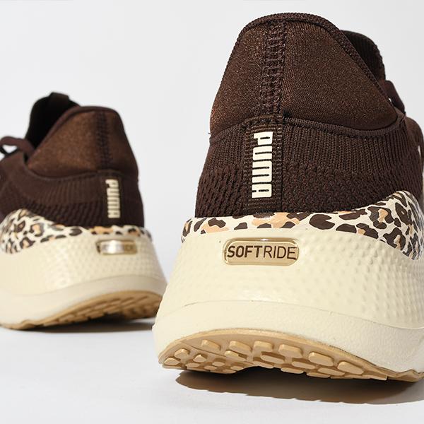 ヒョウ柄 プーマ レディース 厚底 スニーカー 履き心地抜群 ふわふわインソール PUMA SOFTRIDE メイブ アニマル ウィメンズ レオパード 2026春夏新作 313610 | PUMA | 11