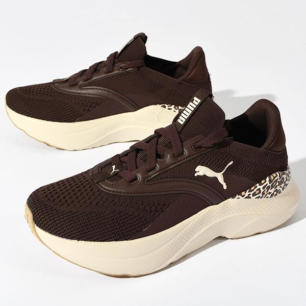 ヒョウ柄 プーマ レディース 厚底 スニーカー 履き心地抜群 ふわふわインソール PUMA SOFTRIDE メイブ アニマル ウィメンズ レオパード 2026春夏新作 313610 | PUMA | 01