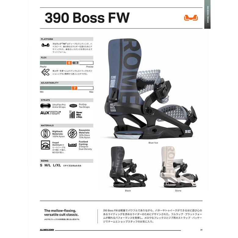 ROME ビンディング 390BOSS MLサイズ バイン スノーボード 390 Boss
